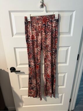 Tribal Print Palazzo Pants in Rust & Black